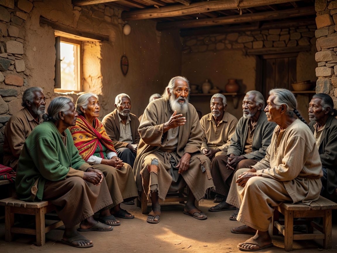Elders gathering to pass down traditional oral stories